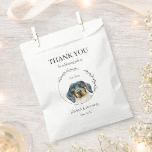 Simple Dachshund Dog Wedding Thank You Favor Bag