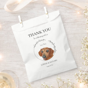 Simple Dachshund Dog Wedding Thank You Favor Bag