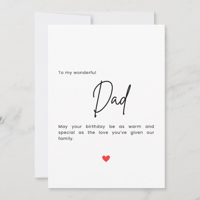 Simple Dad Birthday Card (Front)