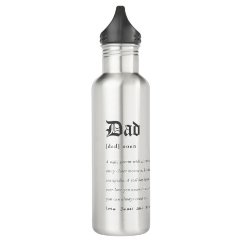 Simple Dad Dictionary Definition Personalized Gift Stainless Steel Water Bottle