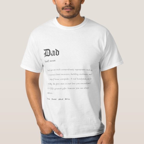 Simple Dad Dictionary Definition Personalized Gift T_Shirt