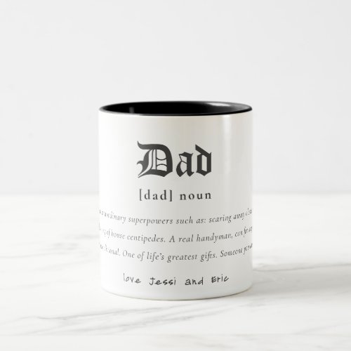 Simple Dad Dictionary Definition Personalized Gift Two_Tone Coffee Mug