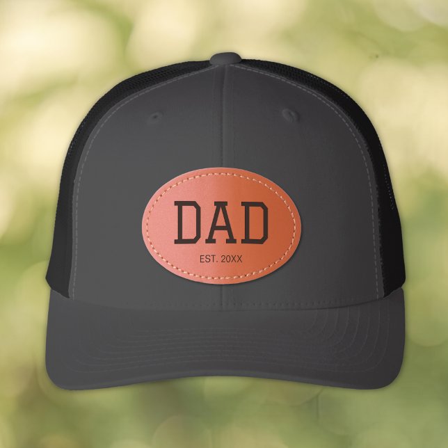 Simple Dad Est 20XX Year Leather Patch Hat (Simple Dad Est. 20XX Year Leather Patch Hat)