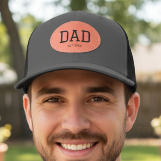 Simple Dad Est 20XX Year Leather Patch Hat