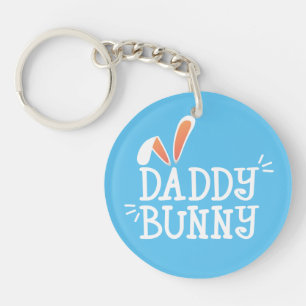 Simple Daddy Bunny Easter Typography Keychain