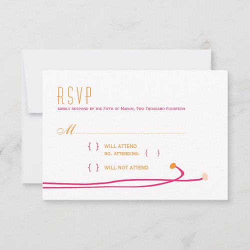 Simple Dahlia - Pink &amp; Orange Wedding RSVP