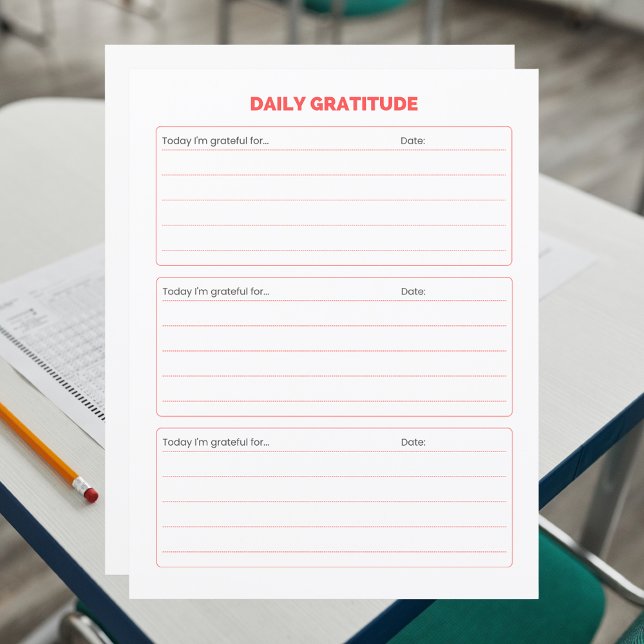 Simple Daily Gratitude Journal Worksheet (Creator Uploaded)
