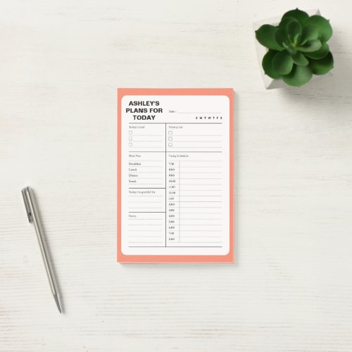 Simple Daily Planner Notepad 