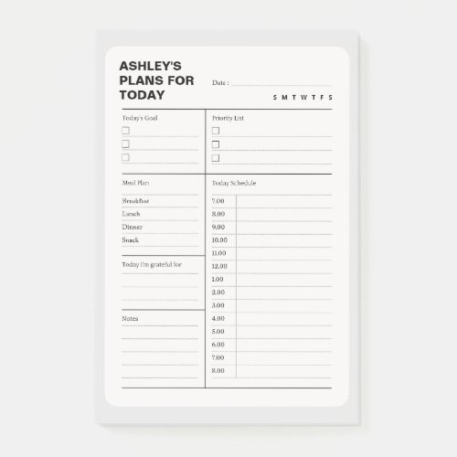 Simple Daily Planner Notepad