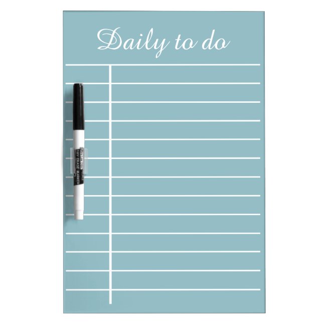 Simple Daily To Do List White Board - Blue (Front)