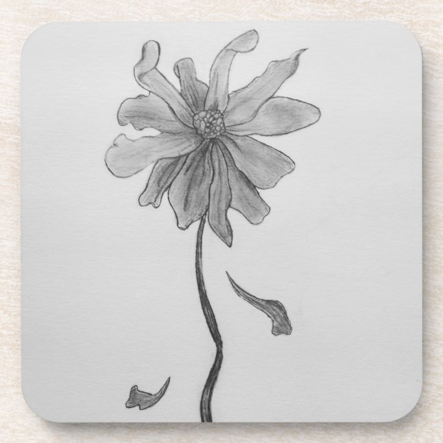 Simple Daisy Beverage Coaster (Front)