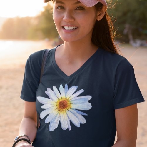 Simple Daisy Watercolor Flower T_Shirt