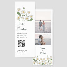Simple Daisy Wild Garden Save the Date Card