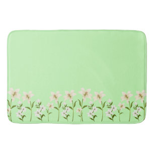 Simple daisy wildflowers bouquet floral wedding bath mat