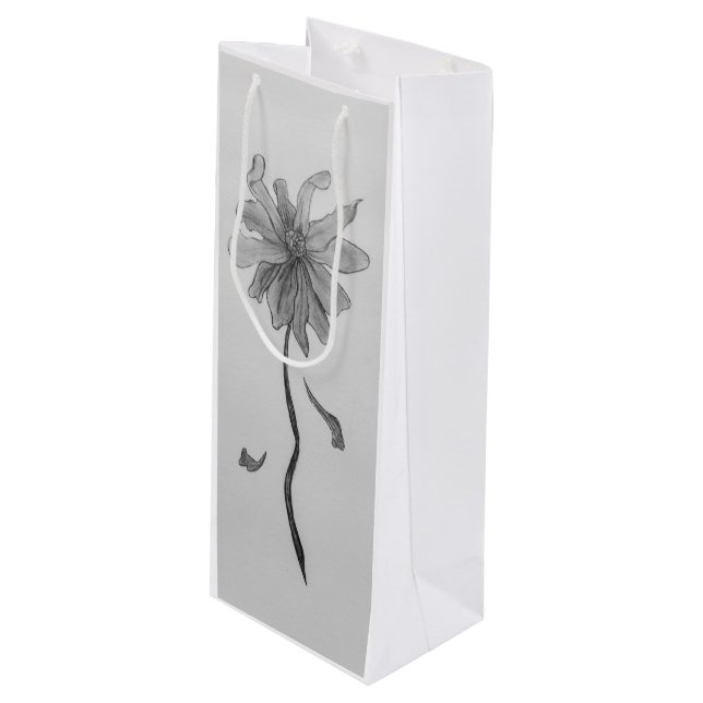 Simple Daisy Wine Gift Bag (Front Angled)