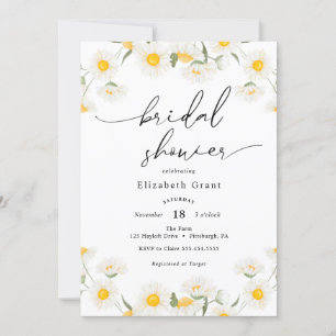 Simple Daisy Wreath Bridal Shower Invitation