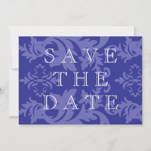 Simple Damask Royal Blue Save The Date