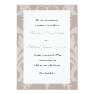 Once Upon A Time Special Occasions Boutique Vera Engraved Taupe Whimsical Calligraphy Invitation