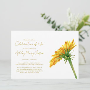 Simple Dandelion Celebration of Life Funeral Invitation