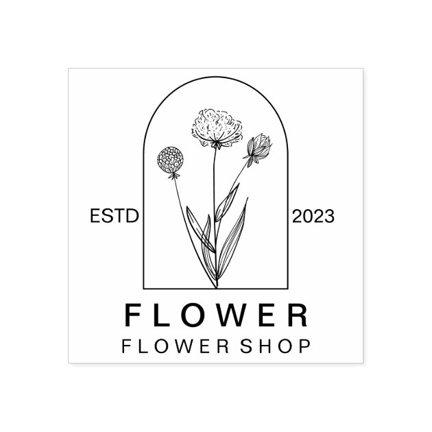 Simple Dandelion Flower | Minimal Botanical Rubber Stamp