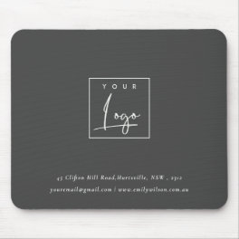 Simple Dark Black Custom Promotional Business Logo Mouse Pad