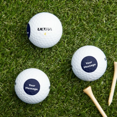 Simple Dark Blue and White Name Text Template Golf Balls