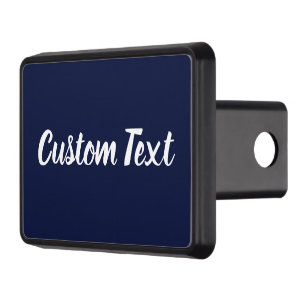 Simple Dark Blue and White Script Text Template Hitch Cover