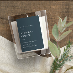 SIMPLE DARK BLUE BLACK MINIMAL MODERN CANDLE FOOD LABEL