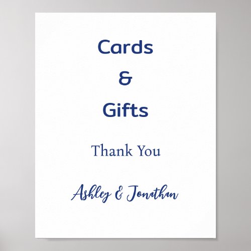 Simple Dark Blue Cards and Gifts Sign