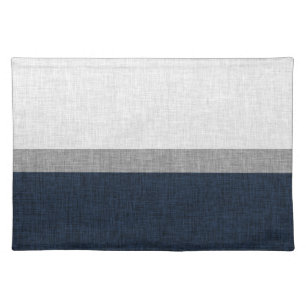 Simple Dark Blue Grey Stripe Crosshatch Pattern Cloth Placemat