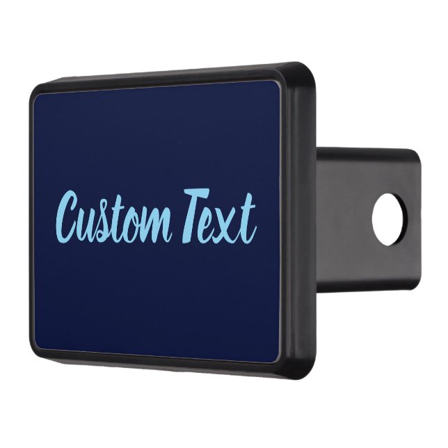 Simple Dark Blue & Light Blue Script Text Template Hitch Cover (Left)