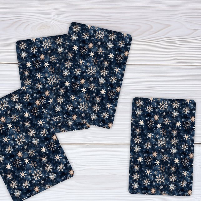 Simple Dark Blue with Snowflakes Poker Cards (Creator Uploaded)
