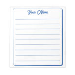 Simple Dark Blue Your Name Lined Notepad