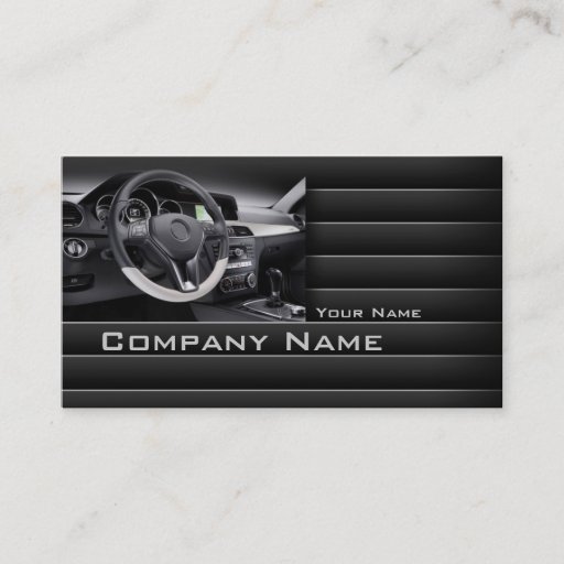 Customizable Simple Dark Car Interior Panel Business Card