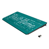 Simple Dark Cyan Background and Powder Blue Name Wireless Keyboard (Angled)