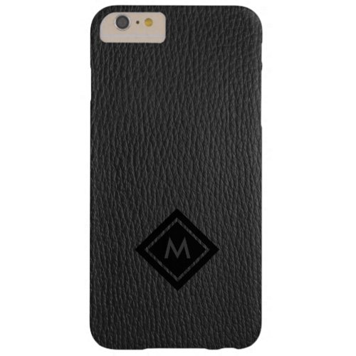 Simple Dark_Gray Faux Leather Print Barely There iPhone 6 Plus Case