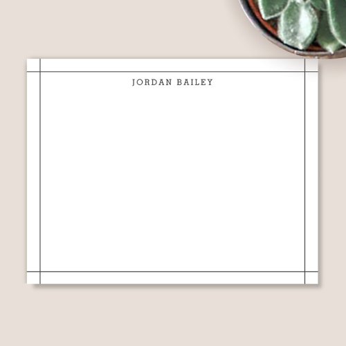 Simple Dark Gray Geometric Modern Professional Note Card