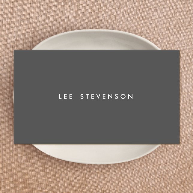 Simple Dark Gray Minimalist Modern Professional Business Card (Creator Uploaded)