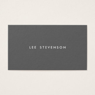 Simple Dark Gray Minimalist Modern Professional Business Card