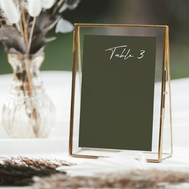 Simple Dark Gray Modern Wedding Table Number (Creator Uploaded)