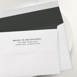 Simple Dark Gray Return Address Lined Envelope