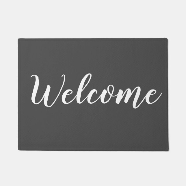 Simple Dark Gray Welcome Doormat (Front)