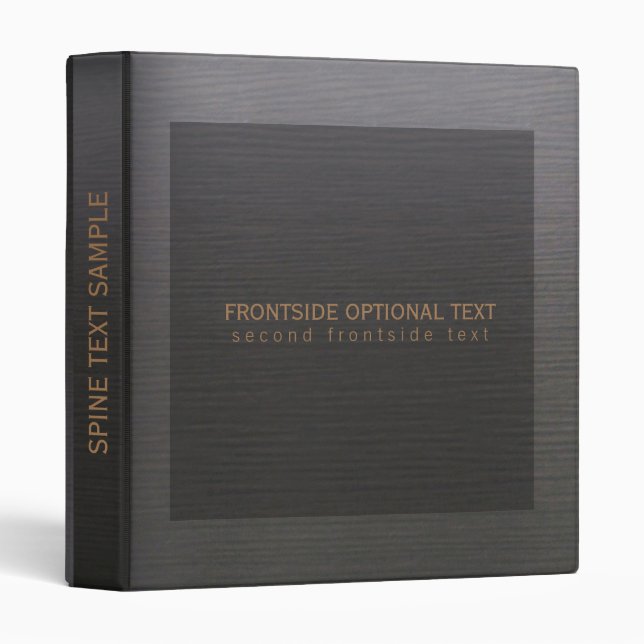 Simple Dark Gray Wood Grain Print 2 3 Ring Binder (Front/Spine)