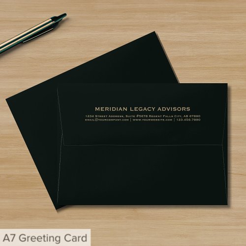 Simple Dark Green and Gold Typographic Envelope