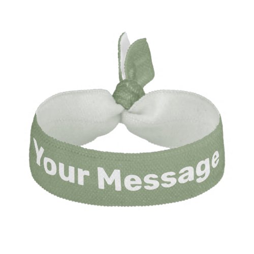 Simple Dark Green and White Your Message Template Elastic Hair Tie