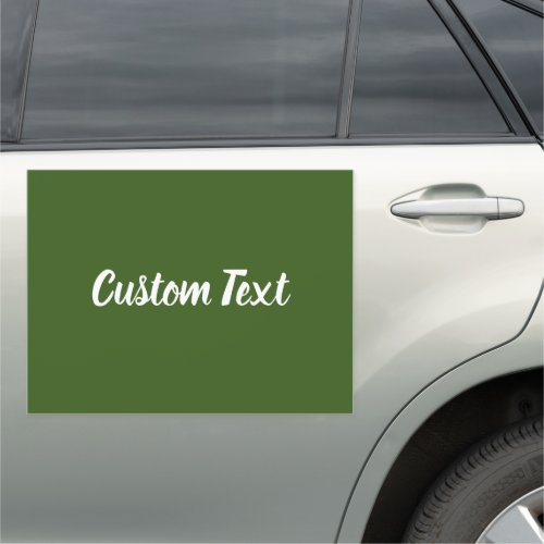 Simple Dark Green Elegant White Script Template Car Magnet
