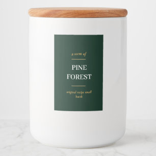 SIMPLE DARK GREEN MINIMAL MODERN CANDLE FOOD LABEL