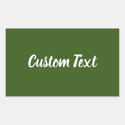 Simple Dark Green with White Script Text Template Rectangular Sticker