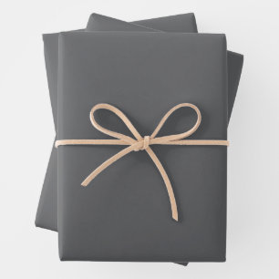 Simple Dark Grey Solid Color Wrapping Paper Sheets