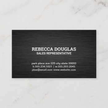 Simple Dark Metallic Texture Business Card by lovely_businesscards at Zazzle